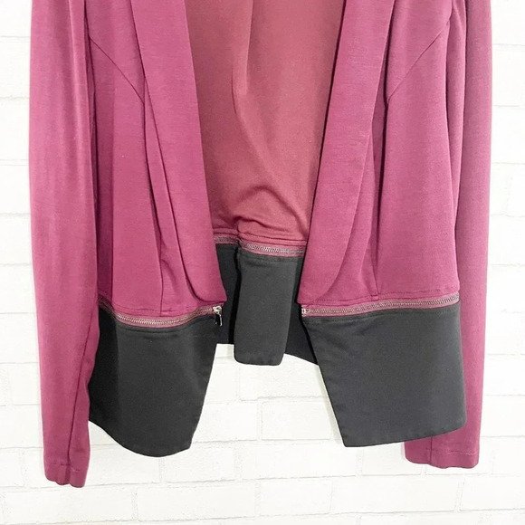Torrid Burgundy & Black Color Block Shawl Collar Blazer Women's Plus Size 3X - Picture 3 of 8